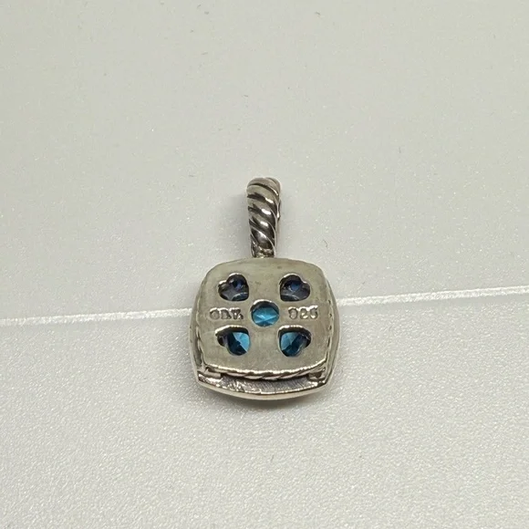 David Yurman Blue Topaz pendent with Blue Sapphires - Picture 3 of 7